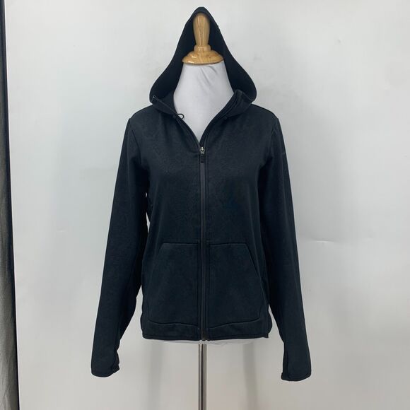 Nike Vixen Hooded Jacket Womens S Black Jacquard Full Zip Therma Fit Lightweight - Picture 2 of 14